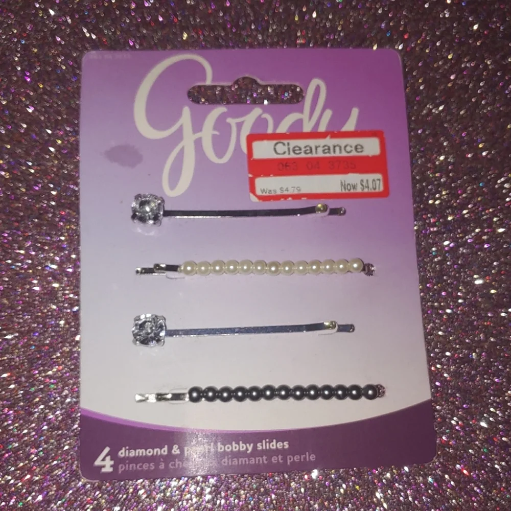 $4 Goody 4 Pack Hair Pins Diamond & Pearl Bobby Slides
